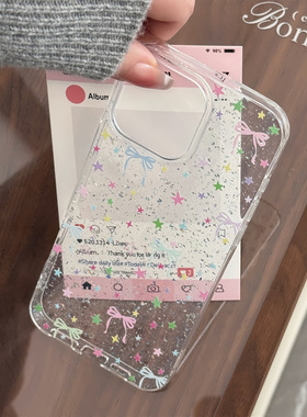 dopamine Star Bow clear case适用iphone 11 12 13 14 15 16 plus 17 pro max XR XS MAX