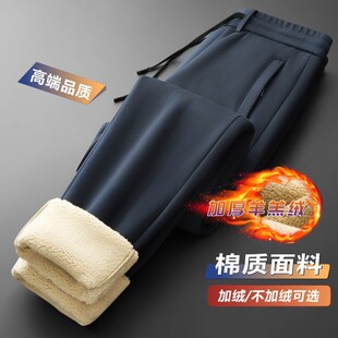 超厚羊羔绒冬季加厚加绒男裤男卫裤男士休闲裤外穿棉裤运动裤