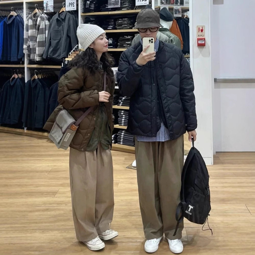 日单情侣款24秋冬季新轻型羽绒服宽松茄克外套轻薄款442562