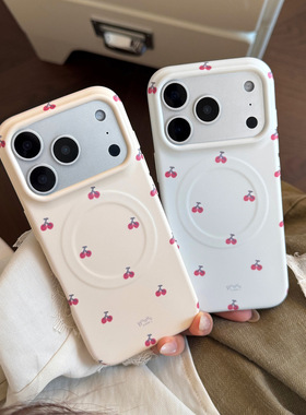 菲林full screen cherries magnetic soft case适用iphone 13 14 15 16 17 pro max
