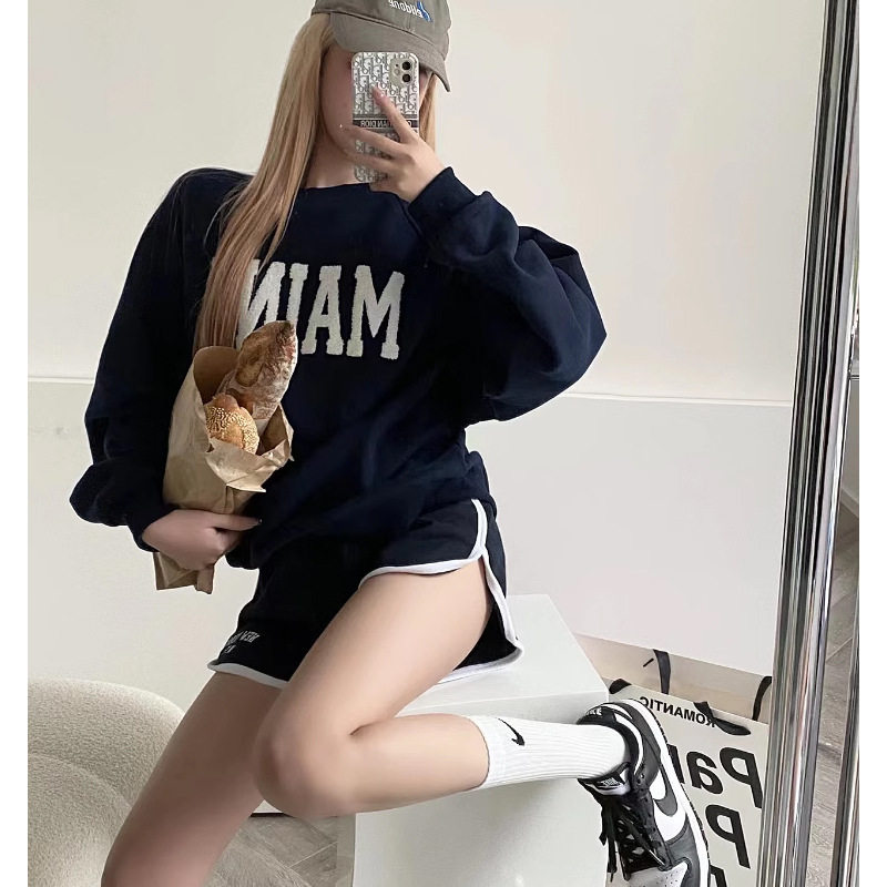 超好看辣妹短裤少女夏季字母刺绣学院风腰休闲运动美式热裤2026夏
