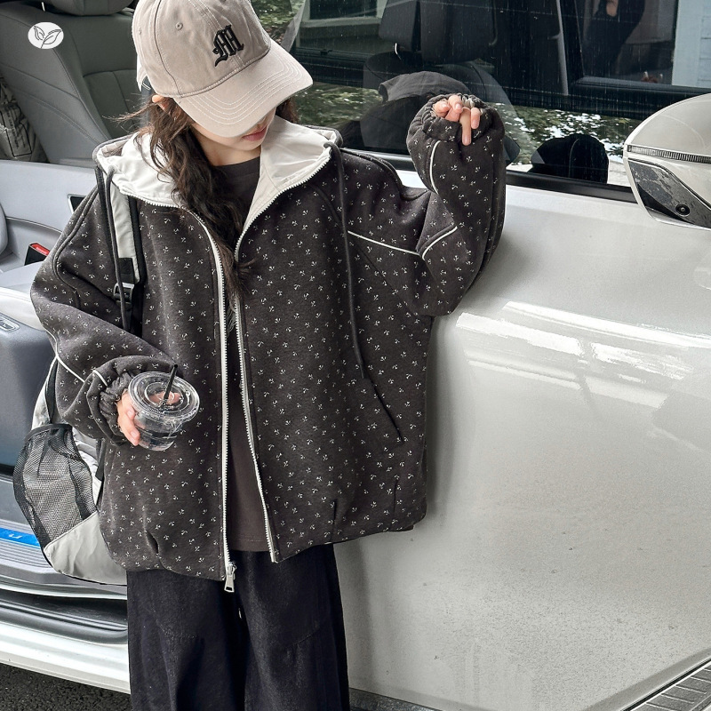 女童2025秋冬新款加厚星空呢两面可穿实用夹克外套户外加厚冲锋衣，童装外套，祺儿童装