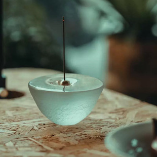 日本荒川尚也手作琉璃香插玻璃香立禅意茶道茶具配件香台摆件