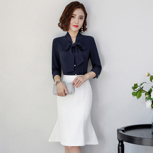 鱼尾套裙公务员面试高端主持人正装 名媛衬衫 工作服 女春季 职业套装