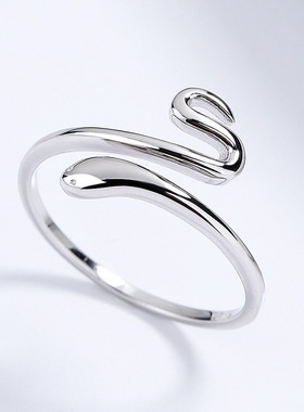 925纯银小蛇戒指女个性设计感指环简约百搭高级感饰品本命年礼物
