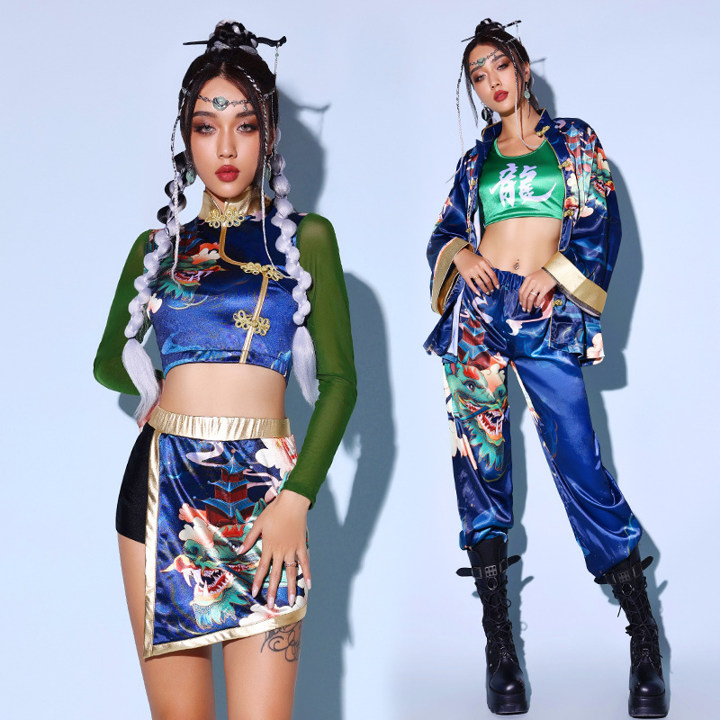 女团演出服国潮中国风商演舞台表演装性感复古打歌爵士gogo领舞服