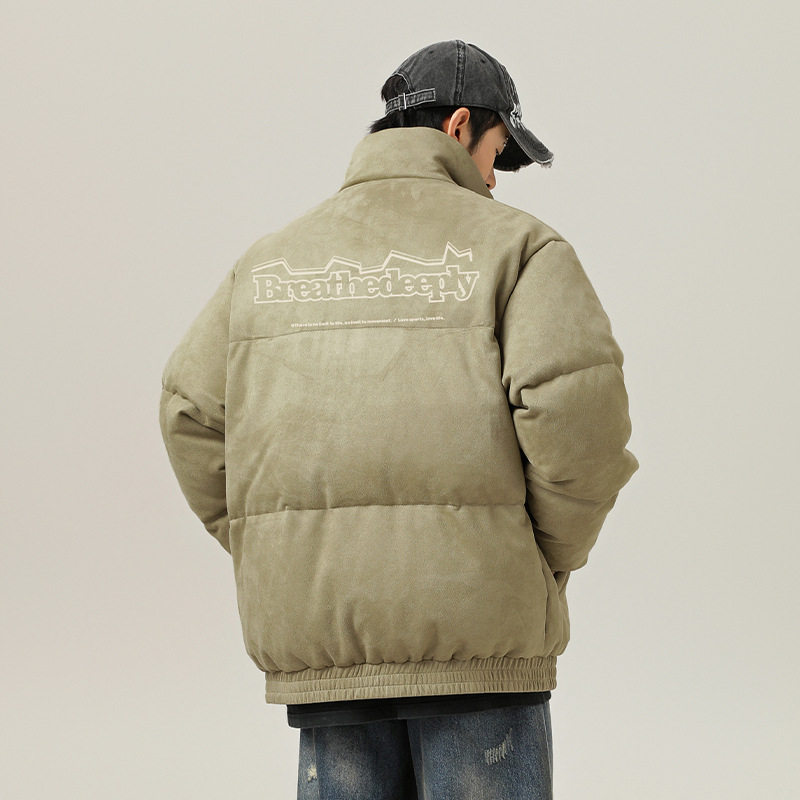 冬季款美式字母印花质感加厚棉衣外套保暖面包服L5136-P90控148,男装棉衣,电商A362