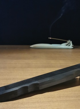 红木紫光檀古琴线香炉实木香盒黑檀熏香炉室内沉香檀香炉卧香盒