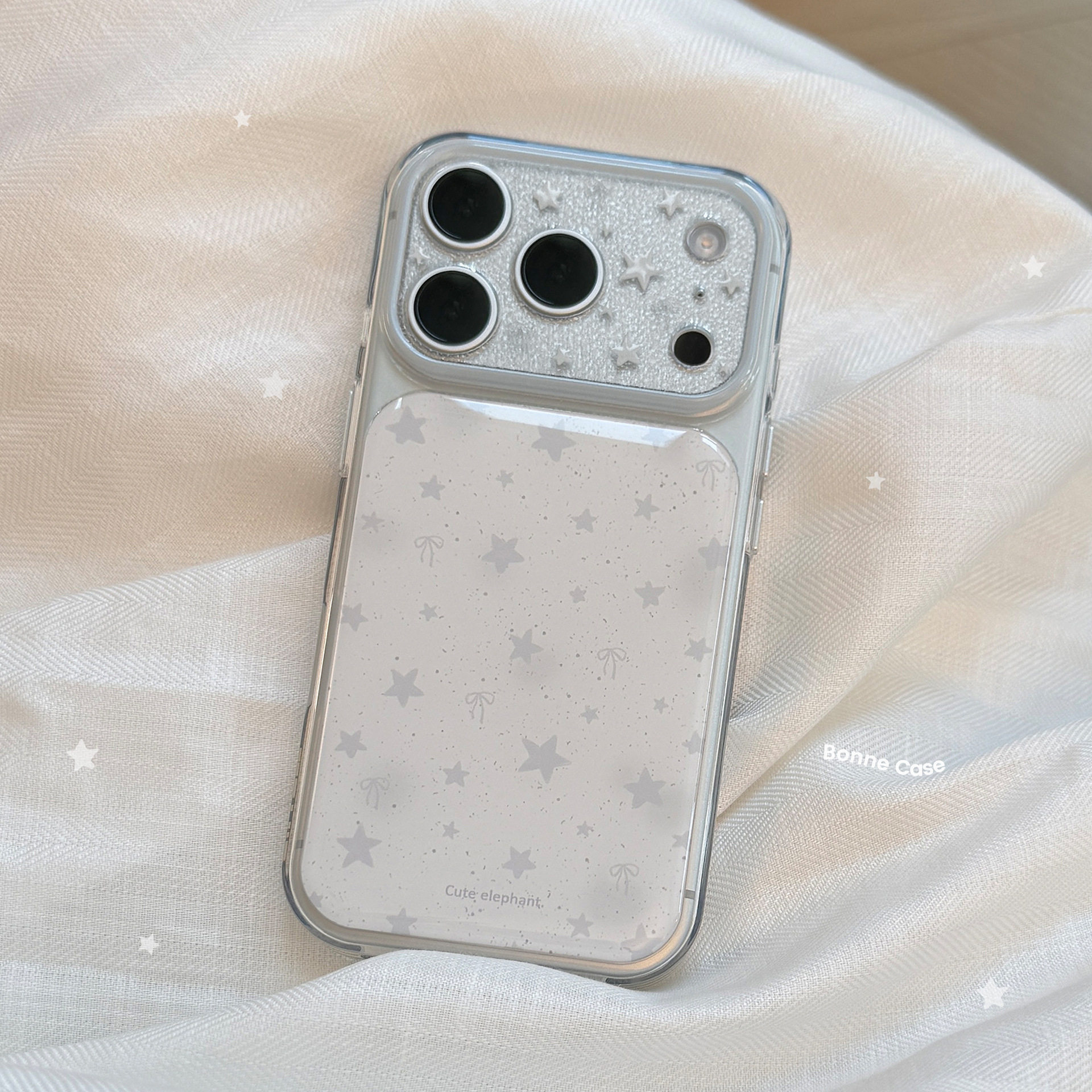 AceCase雾霾蓝滴胶ins风星星苹果17PROMAX手机壳适用iphone16透明14全包15