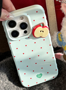 AceCase红色波点苹果17手机壳iphone16promax适用12防摔14立体13小清新15