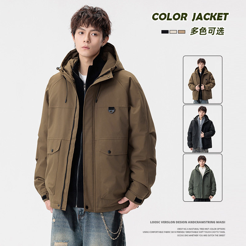 冬季新款棉衣外套冲锋衣保暖加厚大码胖子加加大工装夹克棉服