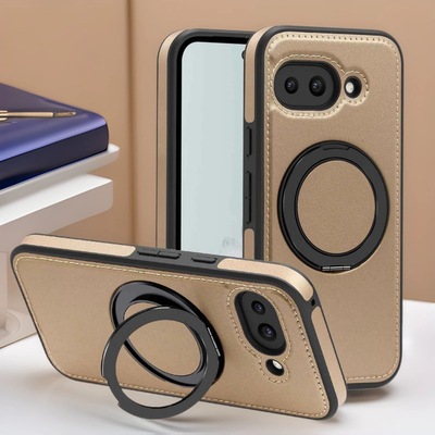 适用谷歌9A旋转360°支架手机壳8Pro磁吸magsafe皮套Pixel10ProXL侧贴保护套Pixel9Pro商务皮壳