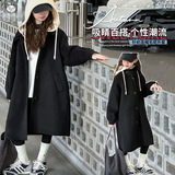 女童端长款呢大衣秋冬装2025新款女大童韩系假两件连帽毛呢外套，童装外套，祺儿童装