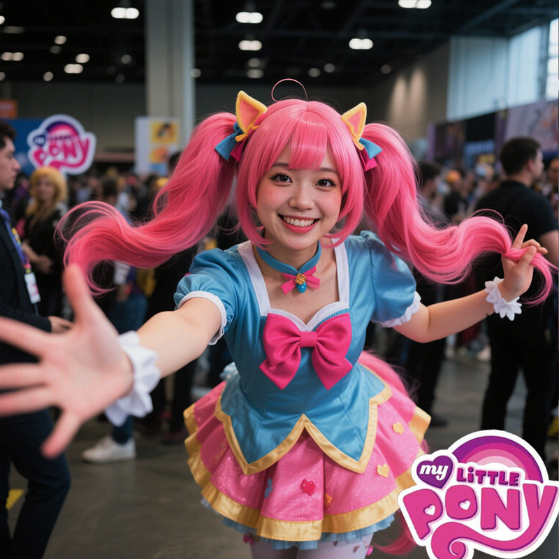 小马莉同款假头发碧琪神驹二次元cos漫展假发女孩长卷发蛋蛋卷