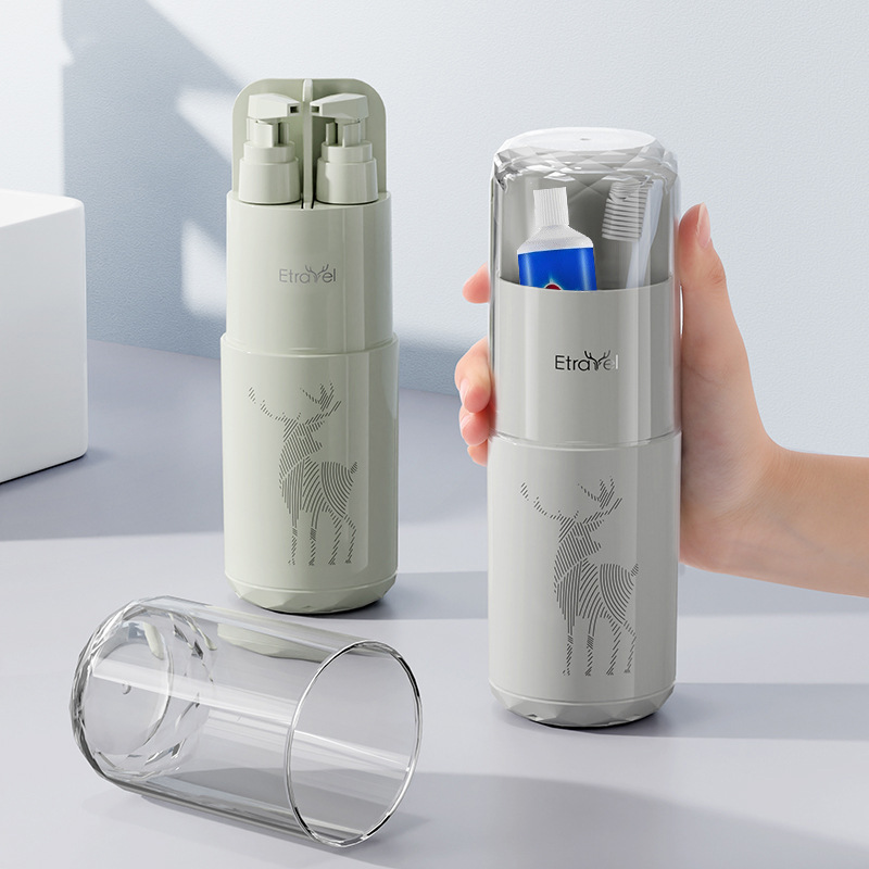 ETRAVEL易旅八合一 洗漱杯牙膏牙刷洗漱套装旅行便携出差分装