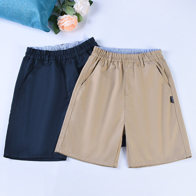 儿童短裤卡其色宽松短裤