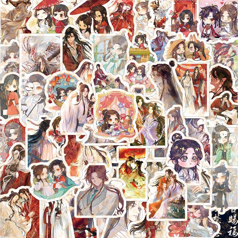 新款天官赐福人物贴纸q版精致周边手机手帐颜值装饰贴防水贴纸