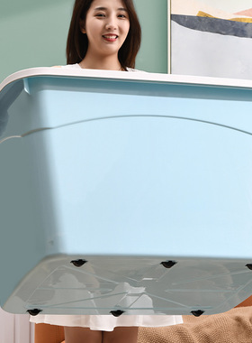 收衣服的收纳箱超级巨无霸大容量超大带轮子被子婴儿宝宝衣服玩具