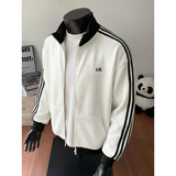 卫衣春季款重磅质感竖条肌理运动宽松休闲外套OW8029-P63控108，女装短外套，电商A362