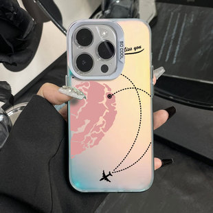 cartoon heart airplane line Case适用iphone 11 12 13 14 15 16 17 pro max XR XS MAX 7 8 PLUS