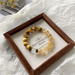【明月流光】天然黄塔晶水晶手串文艺复古金虎眼石手链送女生礼物