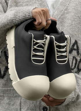 2026春季新款男鞋女鞋米奇大头鞋女圆头丑萌面包备课鞋厚底情侣款