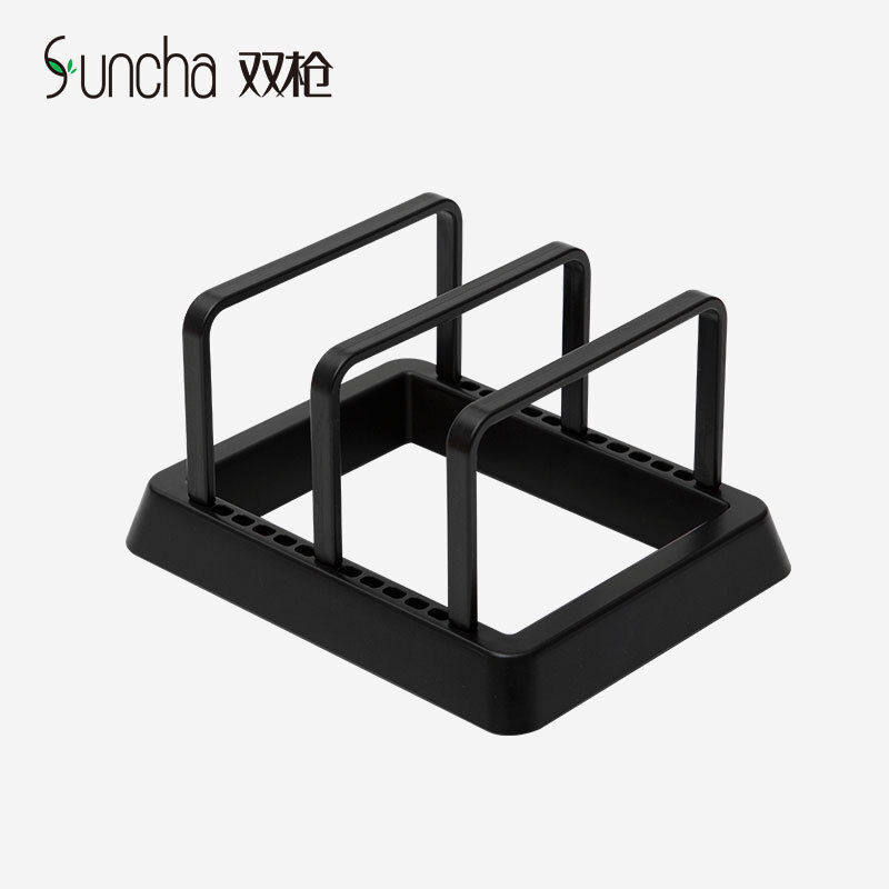 极速双枪砧板架菜板架子置物架厨房架子塑料黑色砧板架锅盖架