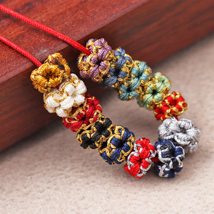 纯手工编织桃花线圈金店手链项链多色可选固定隔珠配件小饰品材料