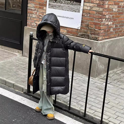 黑金中长款加厚儿童羽绒服儿童