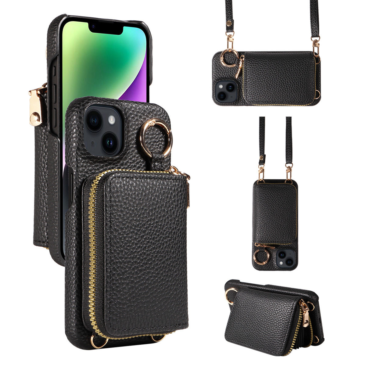 适用于iPhone11手机保护套16 Pro零钱包SE4手机皮套防摔15磨砂感