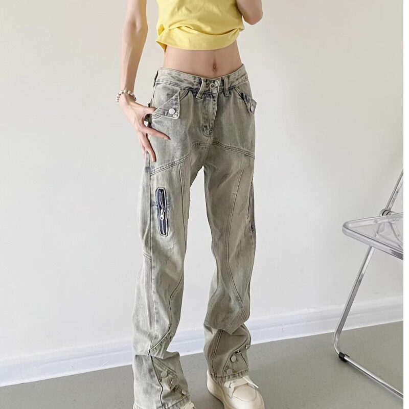美式复古hiphop工装牛仔裤牛仔裤