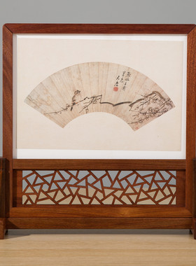 红木插屏摆台实木台屏屏风复古装饰家居摆件照片装裱中小屏风