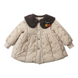 女童加绒棉衣冬季2025新款儿童韩版洋气加厚保暖时尚冬装翻领外套，童装棉衣，祺妙童装