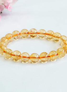 天然黄水晶手串巴西彩手链