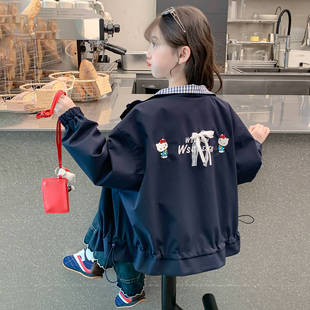 女童外套春装2026新款洋气春秋小女孩儿童冲锋衣春季上衣双面穿