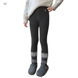 女童加绒打底裤2025年冬季新款印花紧身裤中大儿童休闲保暖收腹裤，童装裤子，祺儿童装