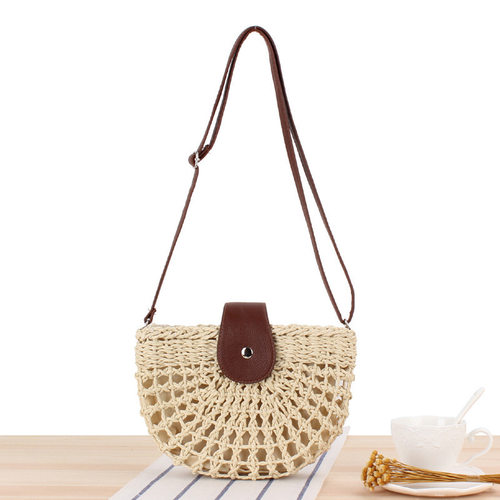 New minimalist casual shoulder hand-woven bag hollow-out sem