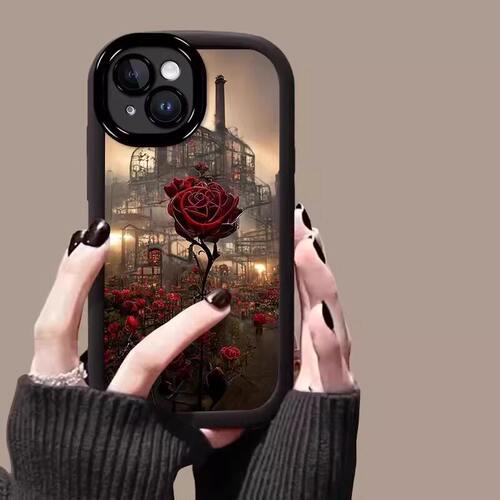 Fortress Rose Cartoon Phone Case Women Protective Cover 适用 iPhone 17 Pro Max 16 Plus 15 14 13