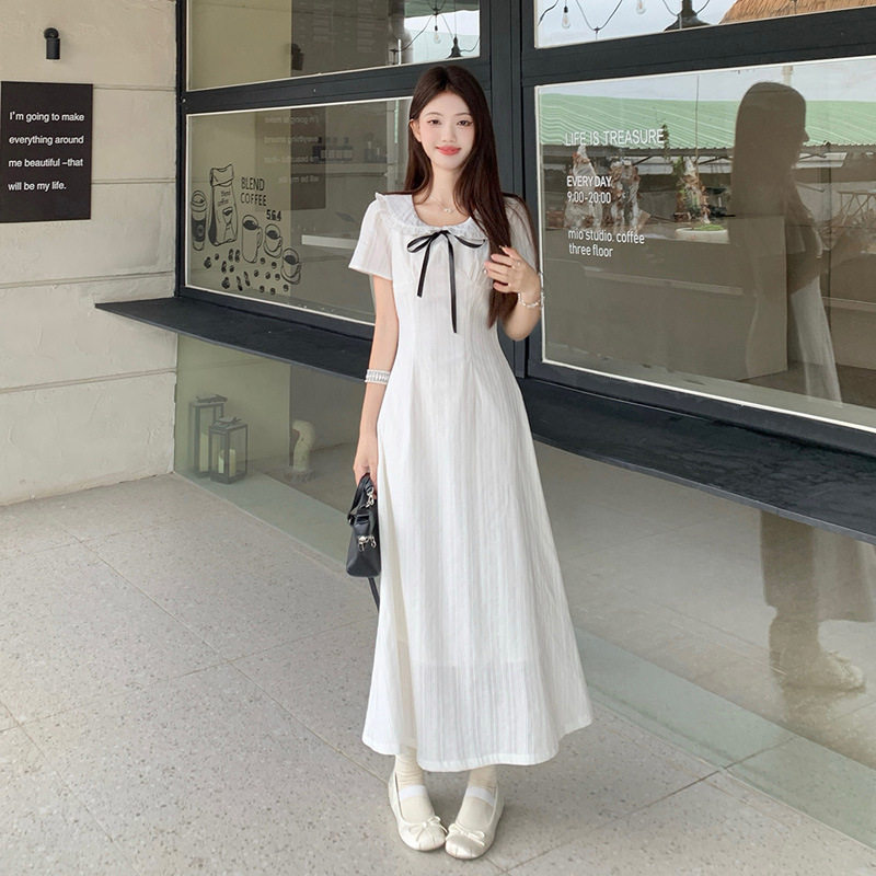 夏季气质小白裙连衣裙白色长裙子连衣裙