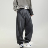 春季新款日系宽松长裤子复古打褶基础百搭直筒裤MN2498-P55控88，男装休闲裤，电商A362