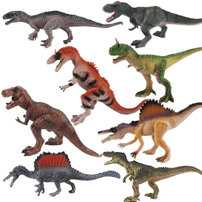 跨境热卖远古恐龙模型动物霸王龙冰脊龙棘背龙异特龙塑胶玩具