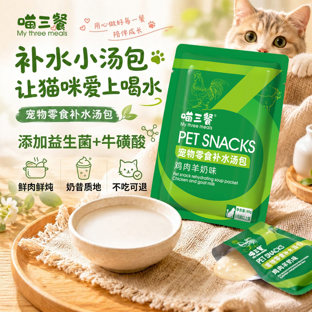 喵三餐猫咪补水汤包主食妙鲜湿粮