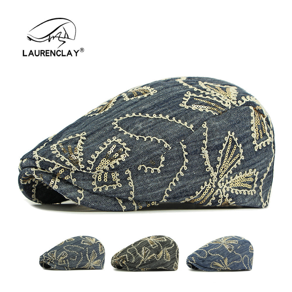 韩版时尚亮片贝雷帽女英伦复古前进帽牛仔帽个性缝线花朵鸭舌帽潮,服饰配件/皮带/帽子/围巾,帽子,淘宝优惠券,粉丝福利购,淘宝优惠卷