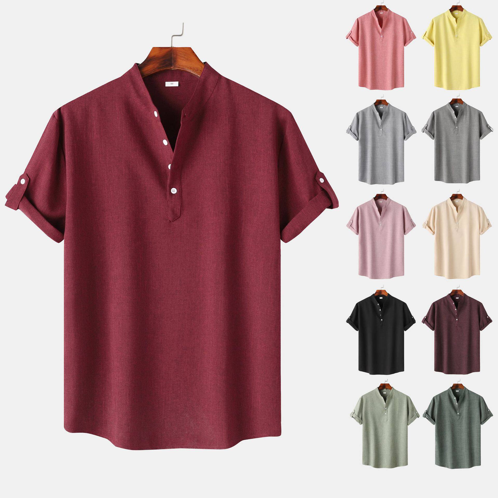 summer big size Short sleeve shirt man shirts men top 短袖男