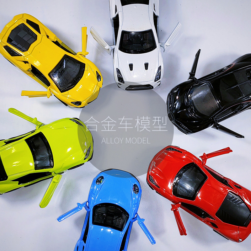 儿童玩具回力跑车1:43合金车模型汽车摆件礼品娃娃机可开门装饰品