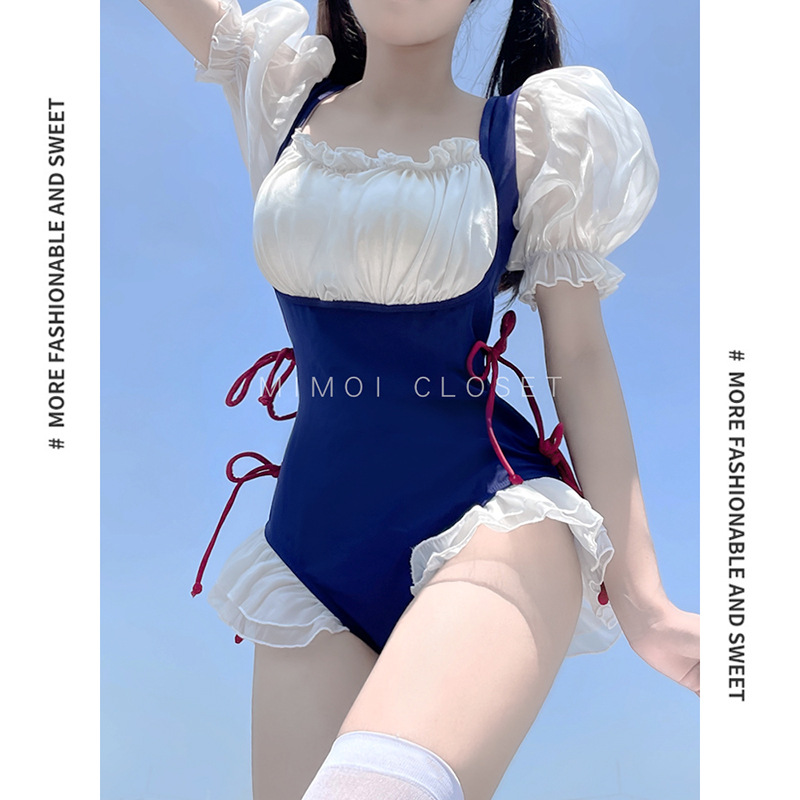 2025新款泳衣女保守仙女范遮肚显瘦连体温泉夏季时尚保守裙式泳装