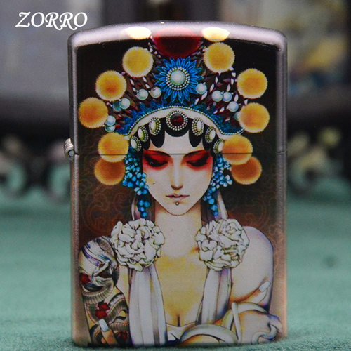 ZORRO佐罗彩印花旦双面煤油黄铜彩绘翻盖防风砂轮创意批中 - 封面