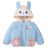 女童蝴蝶结棉衣冬装2025新款儿童加厚外套洋气女卡通棉袄棉服P106，童装棉衣，祺妙童装