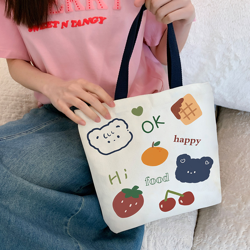 帆布包包女小号迷你手拎饭盒外出休闲装书上班通勤手提袋