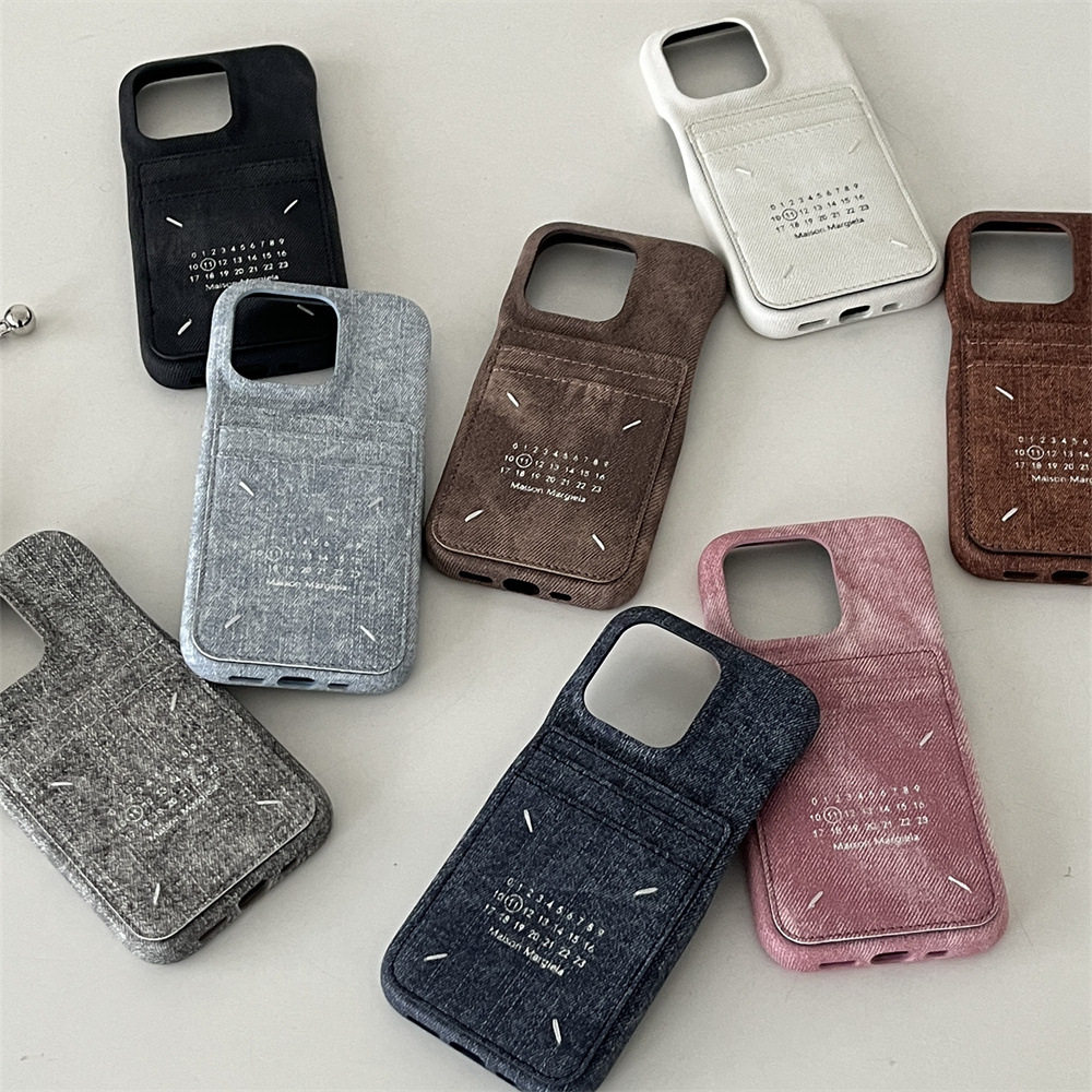 潮牌解构风牛仔布 日历手缝线卡包手机壳iPhone15ProMax 苹果 14/13 小众高级感保护套